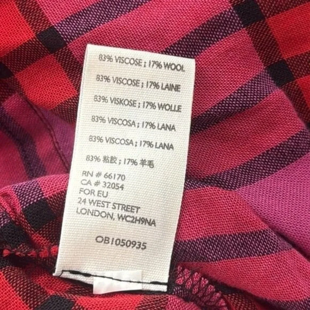 Free‎ People Shirt Red and Pink Plaid